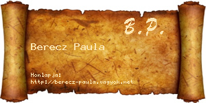 Berecz Paula névjegykártya